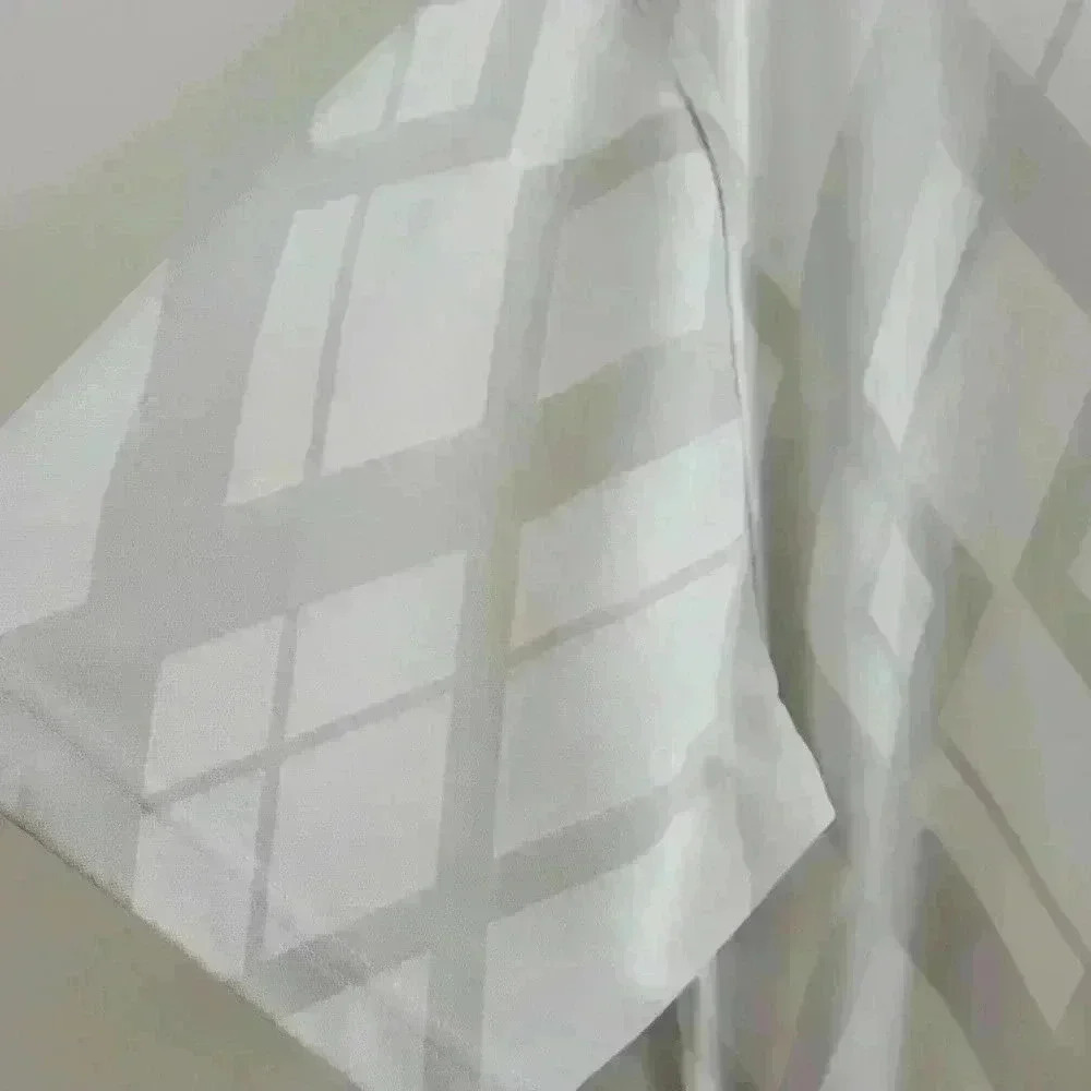 PGA Tour Shirt Men's L/G Golf Diagonal Pattern Short Sleeve Gray White Collard - Picture 7 of 12
